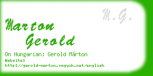 marton gerold business card