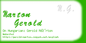 marton gerold business card